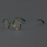 Botolf Vintage Round Acetate Glasses Frame Round Frames Southood Green Leopard